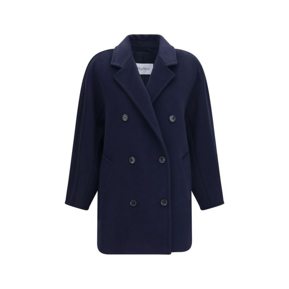 Max Mara Blue Wool Oves Aries Full-Length Women's Jacket